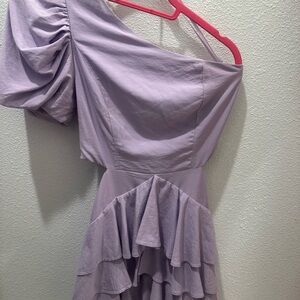 Elegant Lavender One-Shoulder Dress